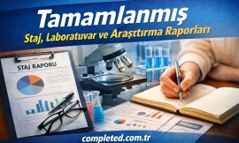 Tamamlanmış Staj, Laboratuvar ve Araştırma Raporları